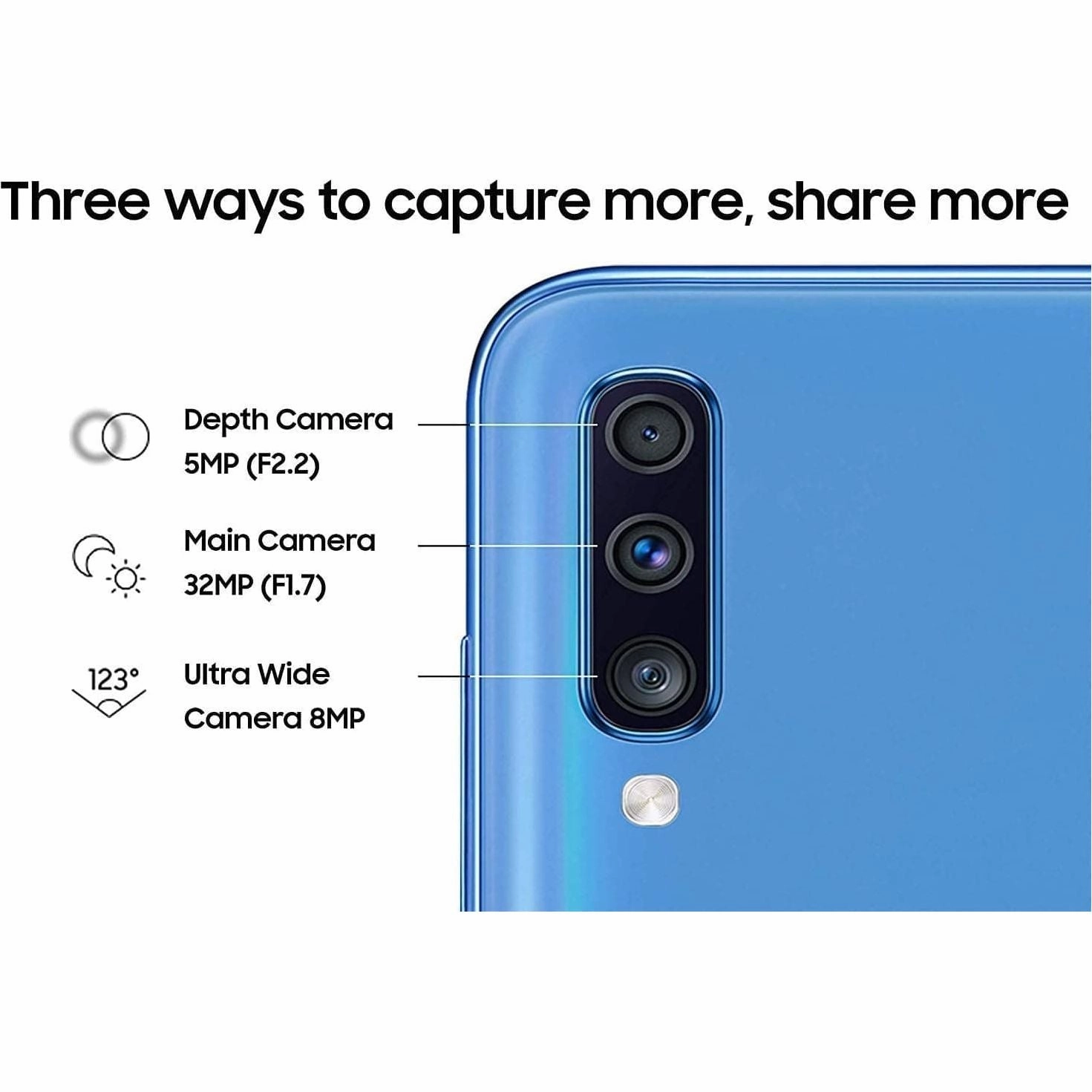 Samsung Galaxy A70 4G - 6GB RAM - 128GB Storage - Dual Sim - Blue - Unlocked