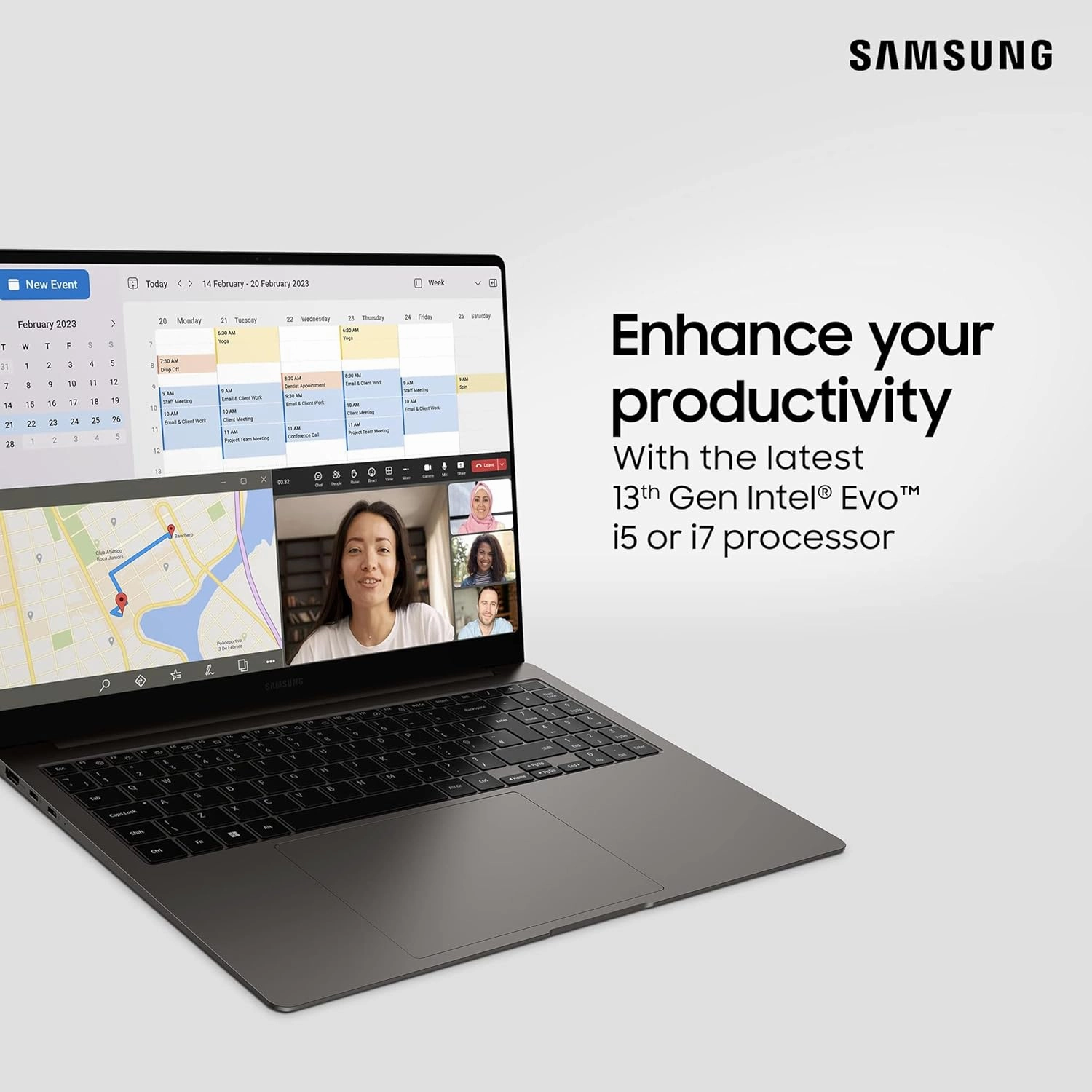 Samsung Galaxy Book3 Pro 360 5G Wi-Fi Laptop, 16 Inch, 13th gen Intel Core i5 Processor, 8GB RAM, 256GB Storage, Graphite