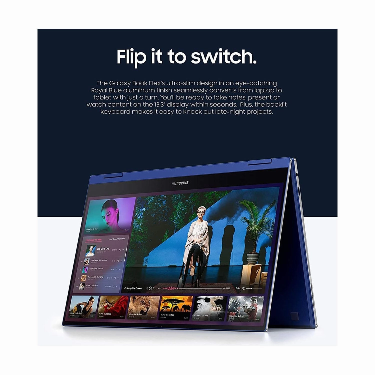 Samsung Galaxy Book Flex 13.3", Intel Core i7-1065G7 @ 1.30GHz, 8GB RAM 512GB SSD Iris Plus Graphics - Blue