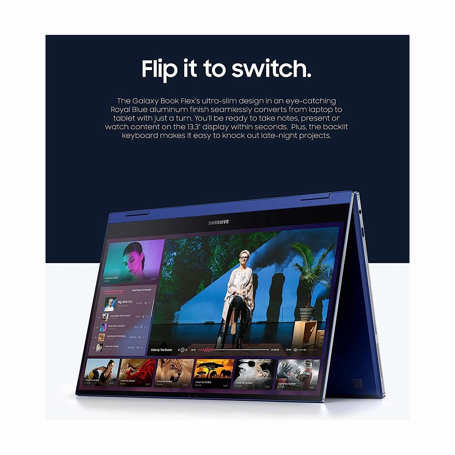 Samsung Galaxy Book Flex 13.3", Intel Core i7-1065G7 @ 1.30GHz, 8GB RAM 512GB SSD Iris Plus Graphics - Blue