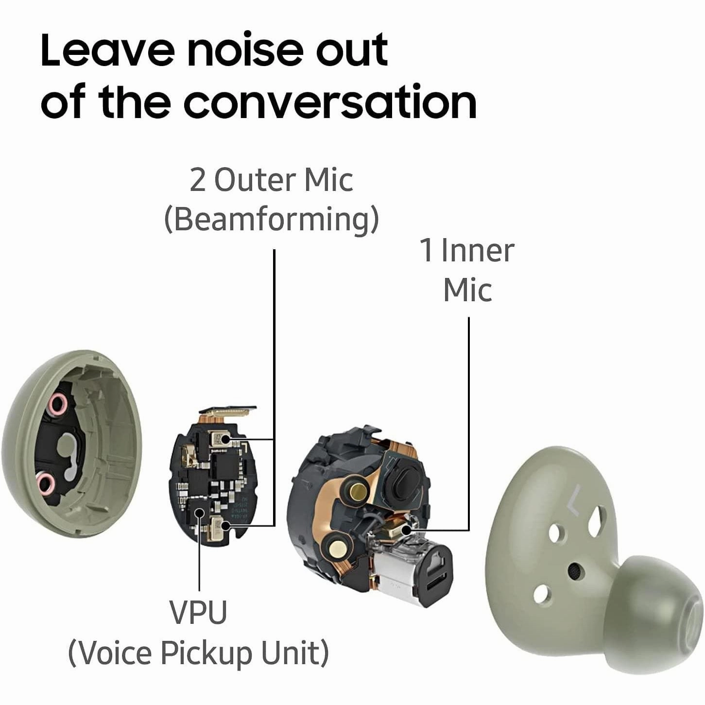 Samsung Galaxy Buds2 Bluetooth Earbuds, True Wireless, Noise Cancelling, Charging Case, Quality Sound, Water Resistant, Graphite