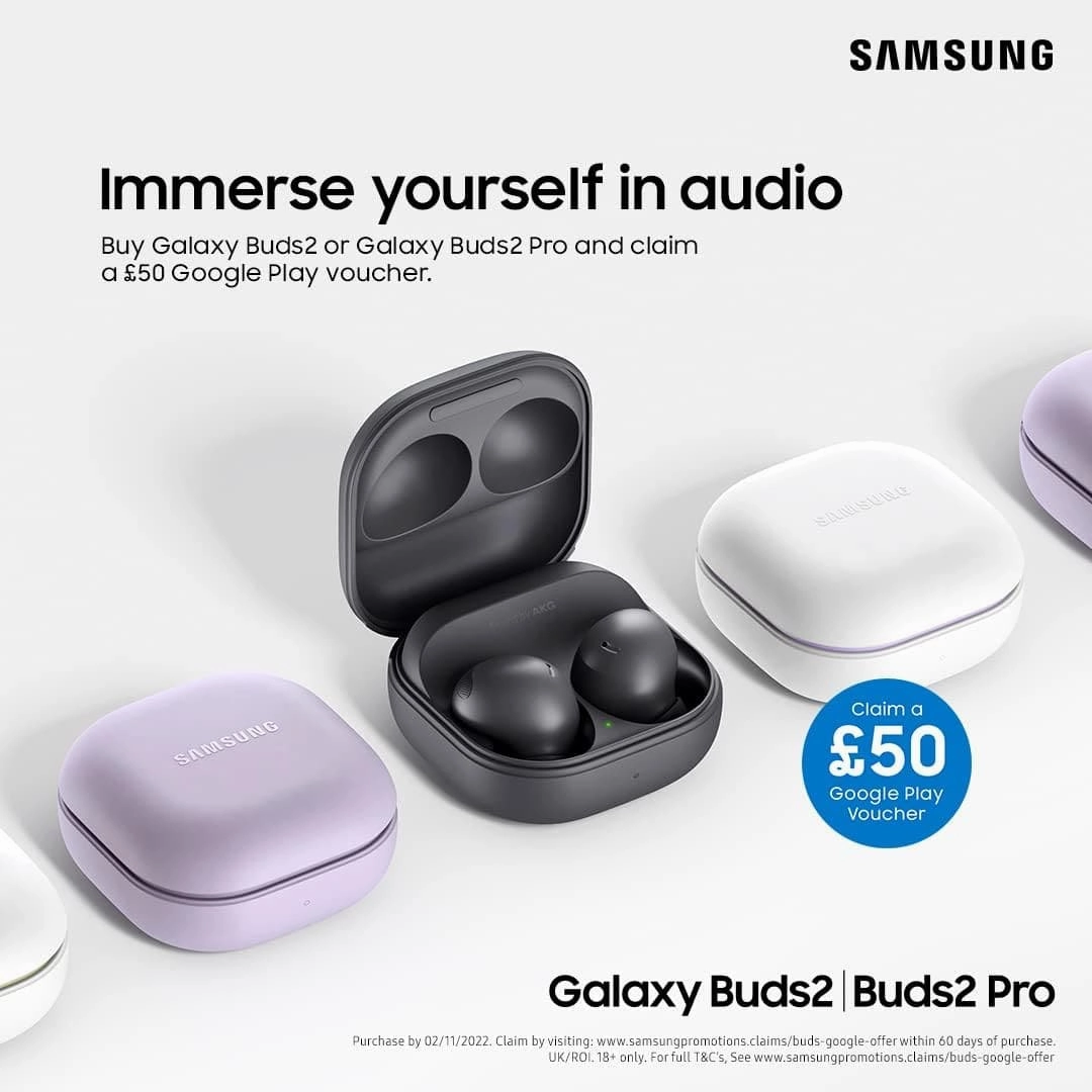 Samsung Galaxy Buds2 Bluetooth Earbuds, True Wireless, Noise Cancelling, Charging Case, Quality Sound, Water Resistant, Graphite (UK Version)