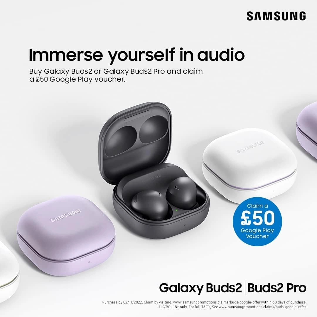 Samsung Galaxy Buds2 Bluetooth Earbuds, True Wireless, Noise Cancelling, Charging Case, Quality Sound, Water Resistant, Graphite (UK Version)