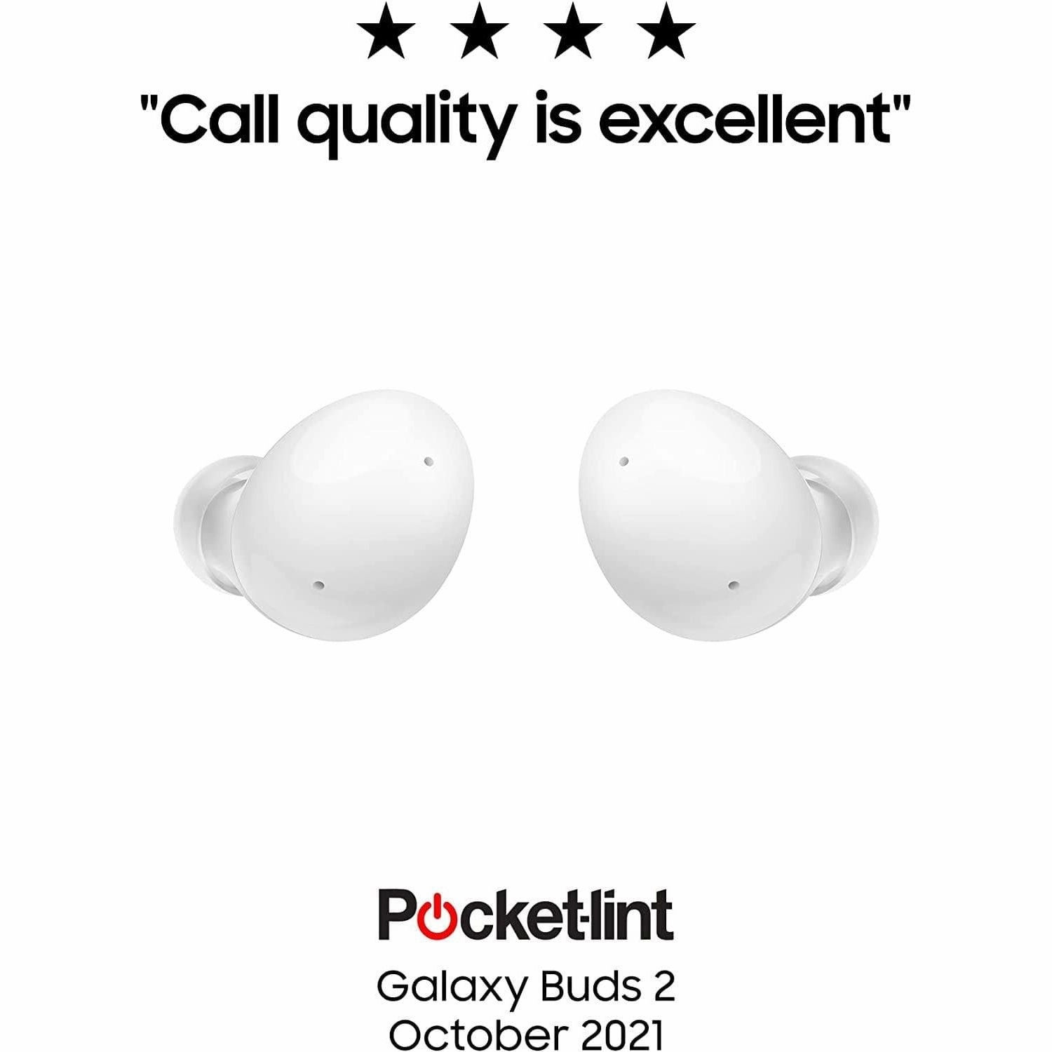 Samsung Galaxy Buds2 Bluetooth Earbuds, True Wireless, Noise Cancelling, Charging Case, Quality Sound, Water Resistant, White
