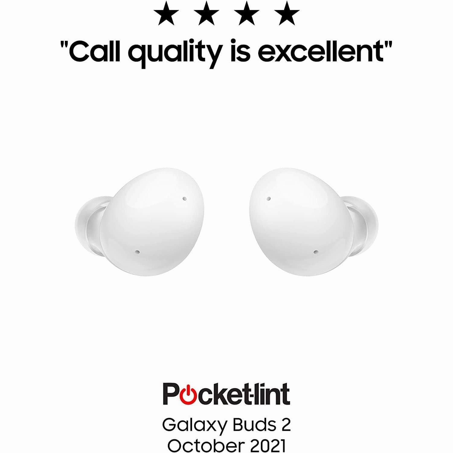 Samsung Galaxy Buds2 Bluetooth Earbuds, True Wireless, Noise Cancelling, Charging Case, Quality Sound, Water Resistant, White