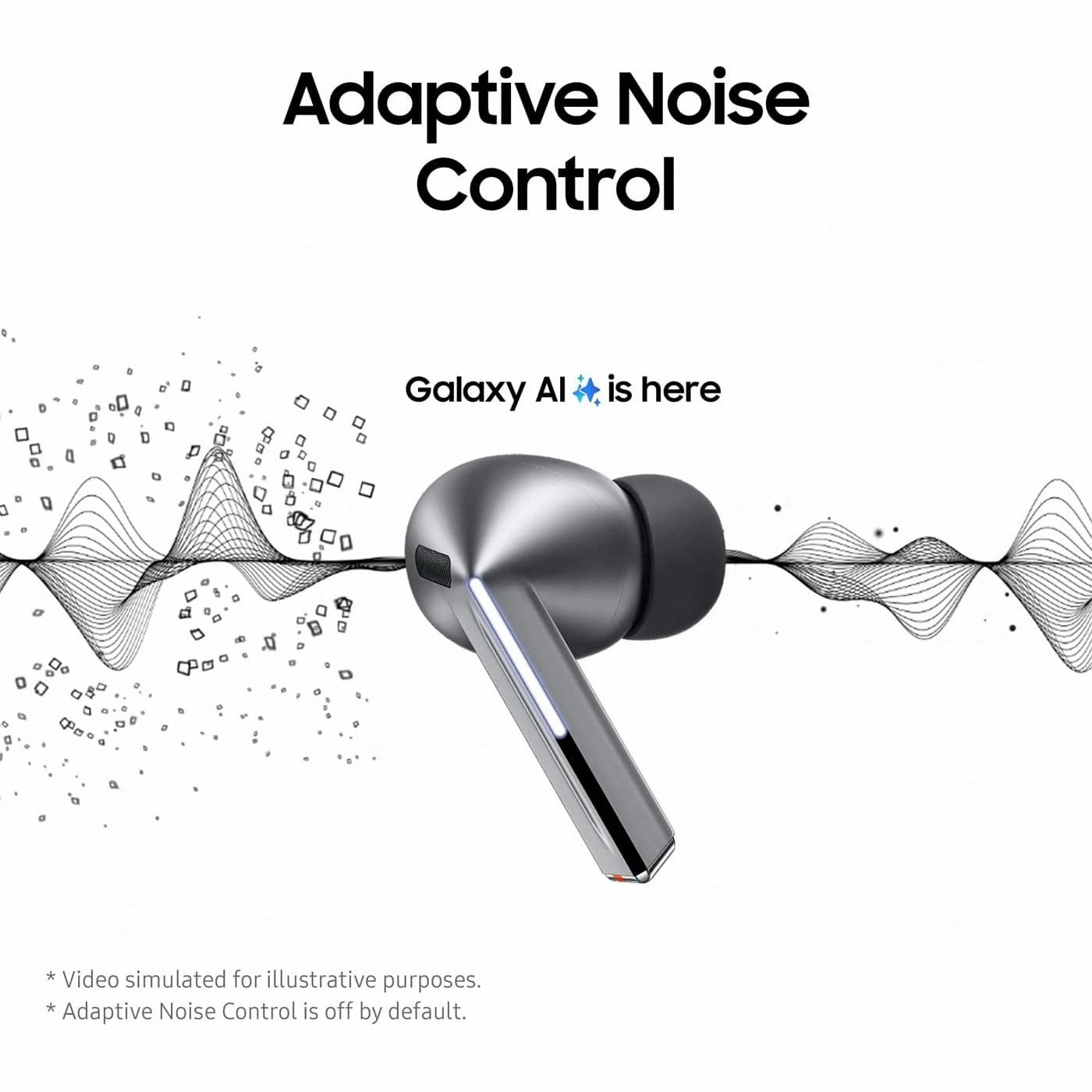Samsung Galaxy Buds3 Pro Wireless Earbuds  White, Noise Cancelling, Bluetooth, 360 Audio, Hi-Fi Sound, Galaxy AI