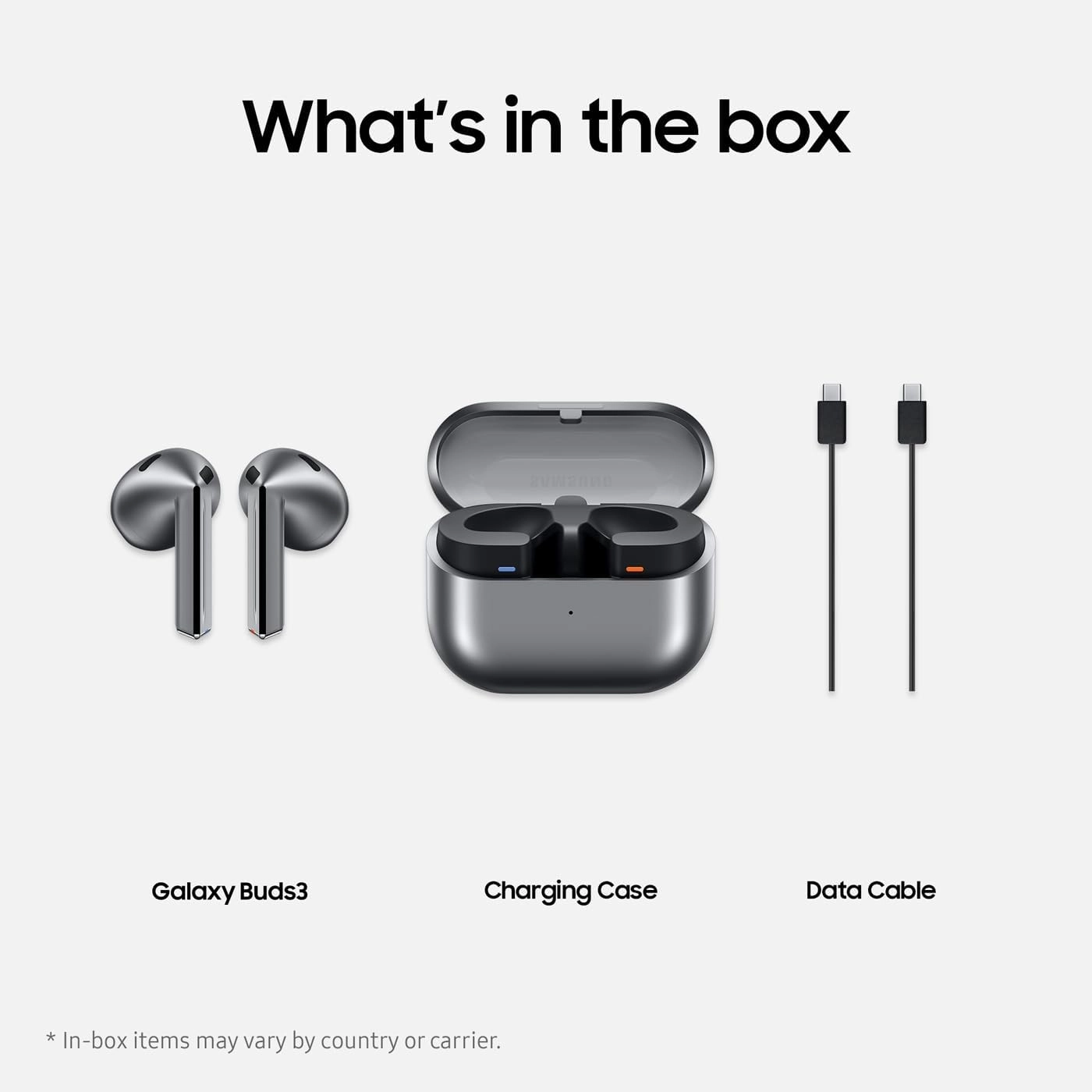 Samsung Galaxy Buds3 silver with Galaxy AI, Wireless Earbuds, Noise Cancelling, Bluetooth, 360 Audio, Grey, 2 Year Manufacturer Extended Warranty (UK Version)
