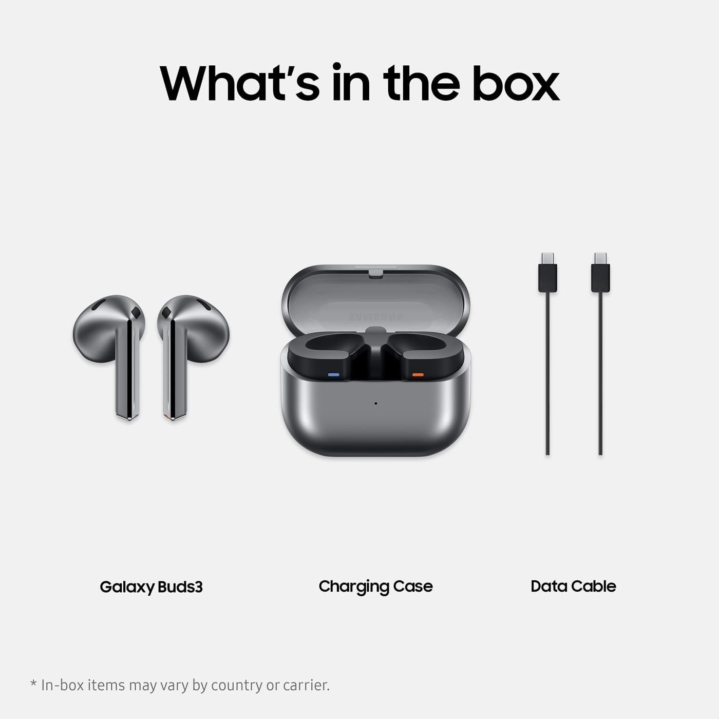 Samsung Galaxy Buds3 silver with Galaxy AI, Wireless Earbuds, Noise Cancelling, Bluetooth, 360 Audio, Grey, 2 Year Manufacturer Extended Warranty (UK Version)