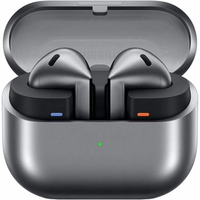 Samsung Galaxy Buds3 True Wireless In-Ear Earbuds - Silver earbuds and headphones, true wireless earbuds, noise cancelling earbuds