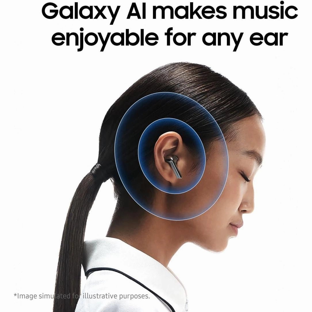 Samsung Galaxy Buds3 White with Galaxy AI, Wireless Earbuds, Noise Cancelling, Bluetooth, 360 Audio, 2 Year Manufacturer Extended Warranty (UK Version)