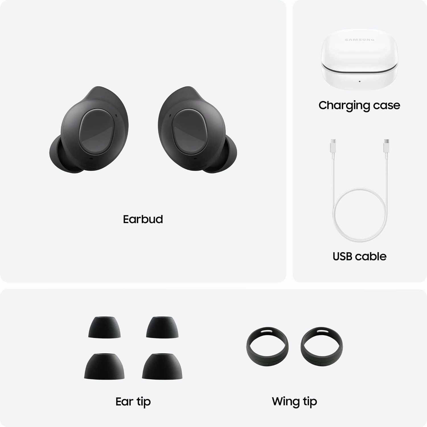 Samsung Galaxy Buds FE Wireless Earbuds, Active Noise Cancelling, Comfort Fit, Graphite, 2 Year Manufacturer Extended Warranty (UK Version)