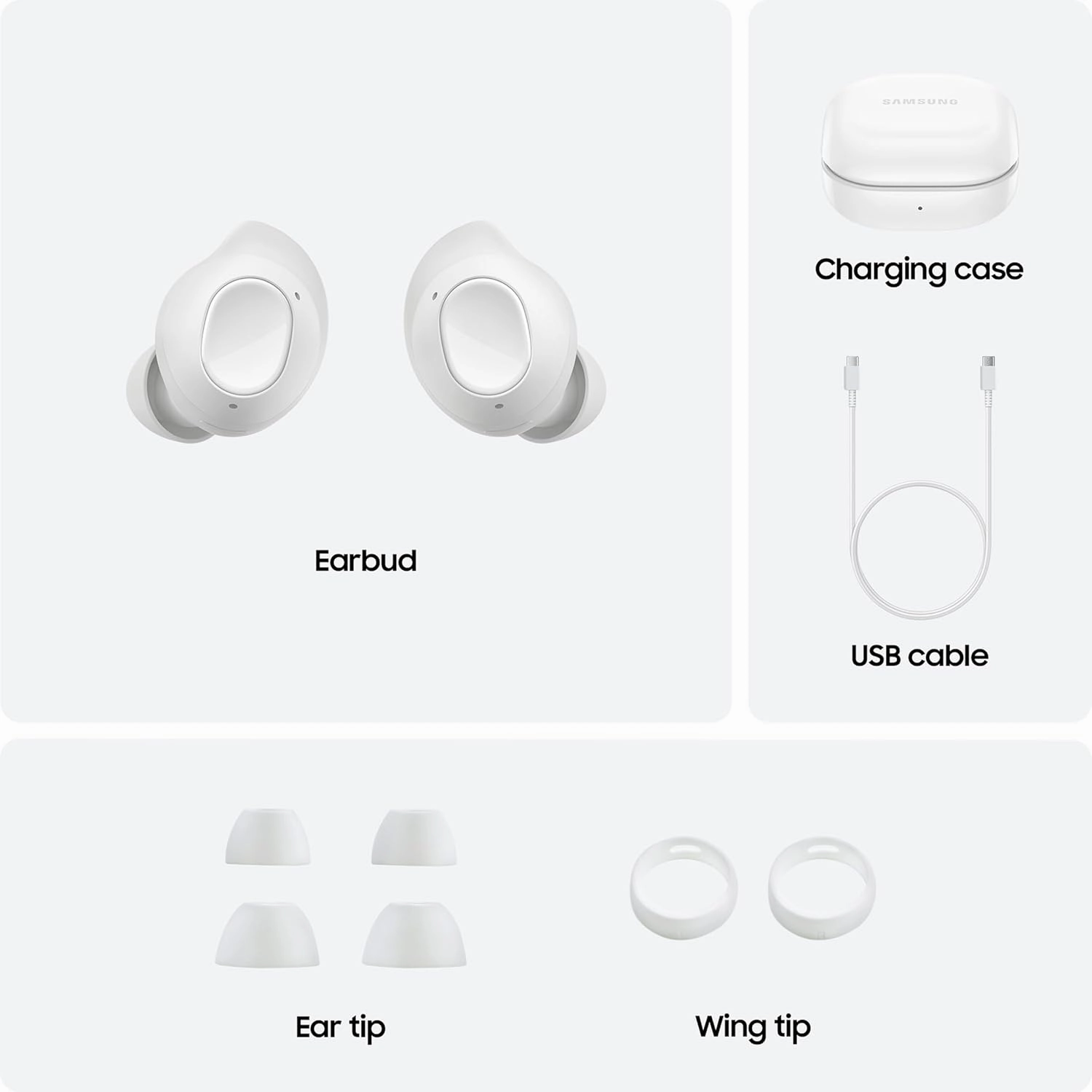 Samsung Galaxy Buds FE Wireless Earbuds, Active Noise Cancelling, Comfort Fit, White, 2 Year Manufacturer Extended Warranty (UK Version)
