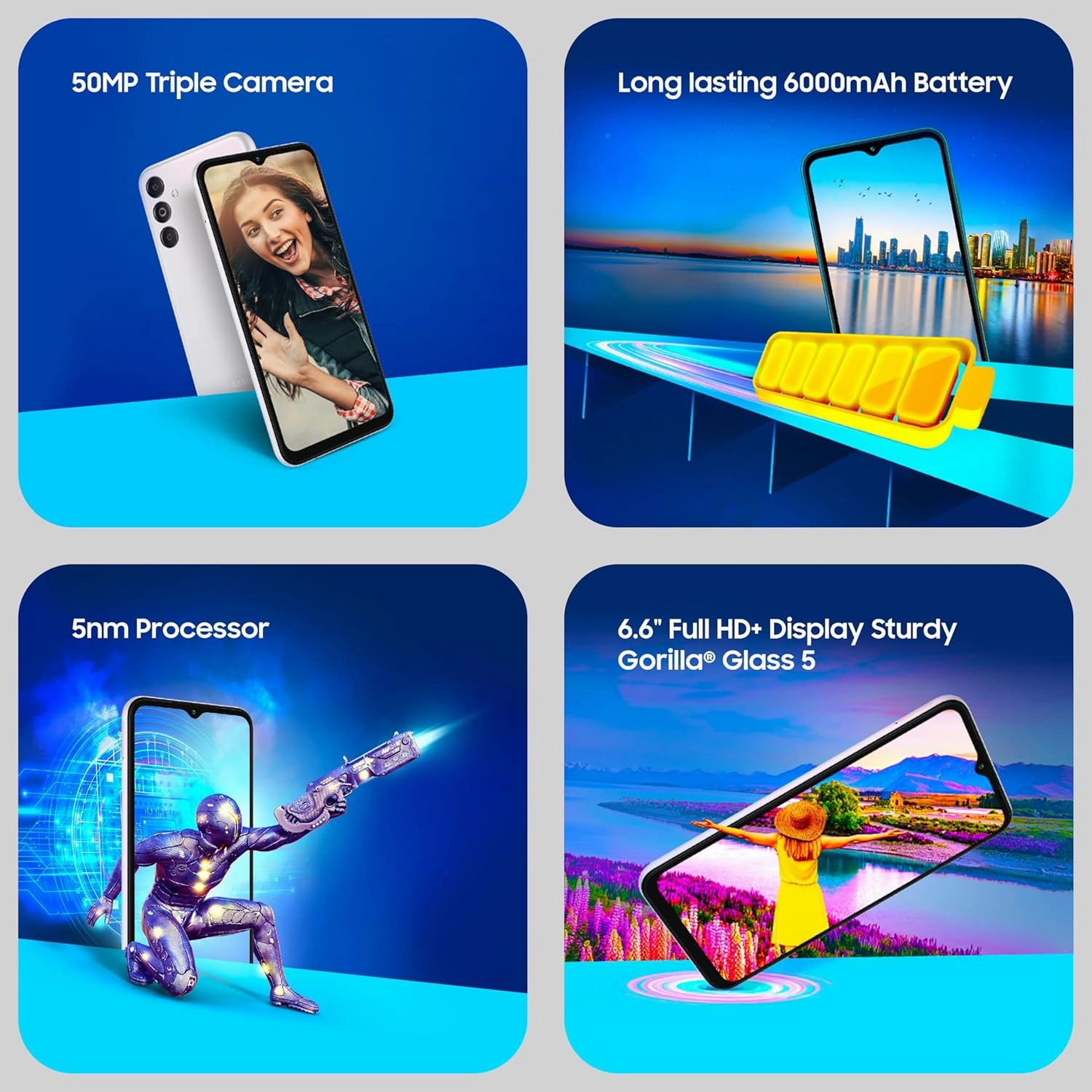 Samsung Galaxy M14 5G Dual SIM (6GB 128GB) Berry Blue  SIM-Free Unlocked