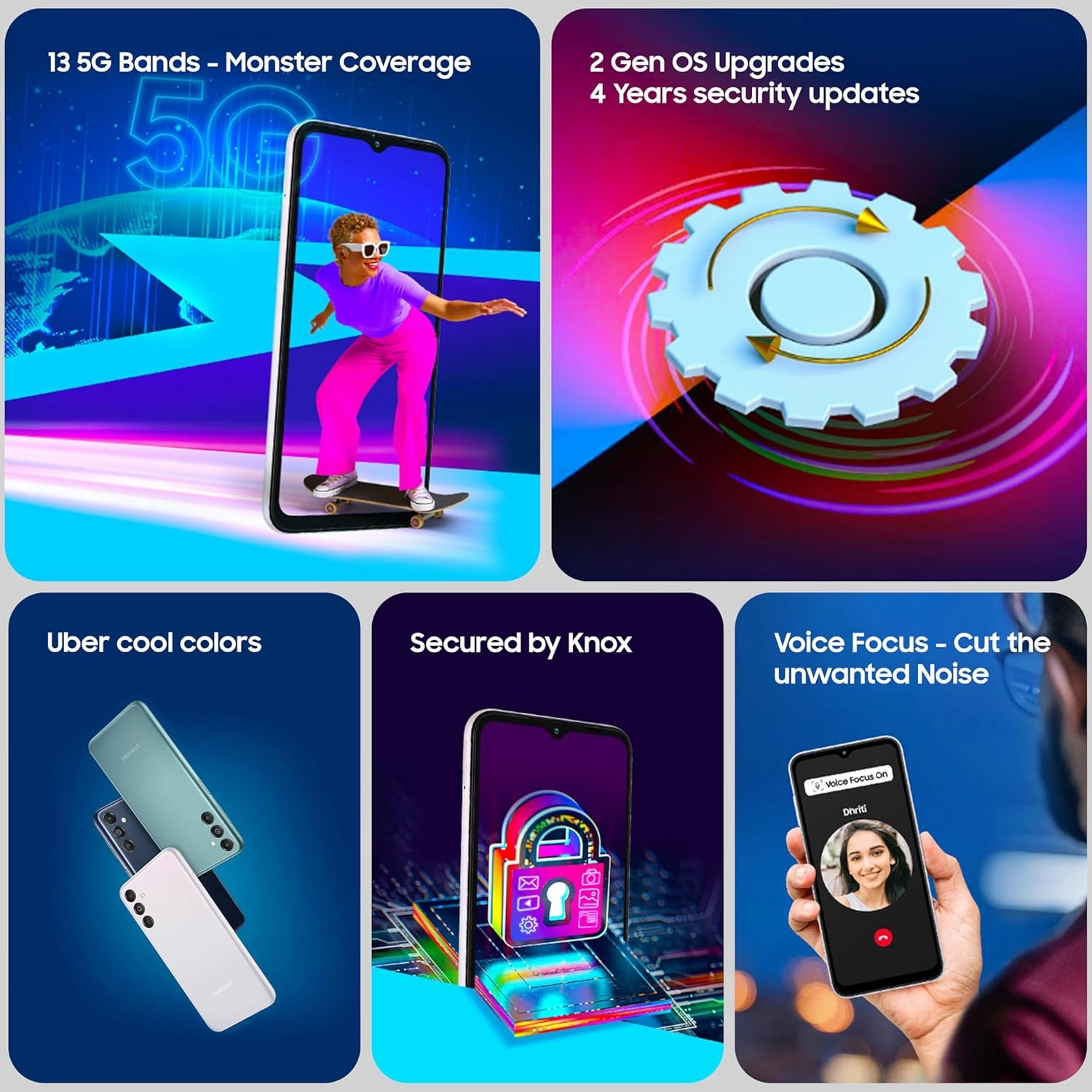 Samsung Galaxy M14 5G Dual SIM (6GB 128GB) Berry Blue  SIM-Free Unlocked