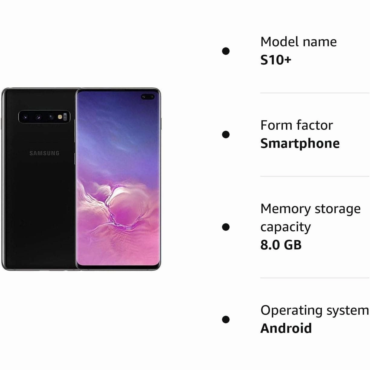 Samsung Galaxy S10  4G -(8GB RAM 128GB Storage)-Prism Black-Unlocked