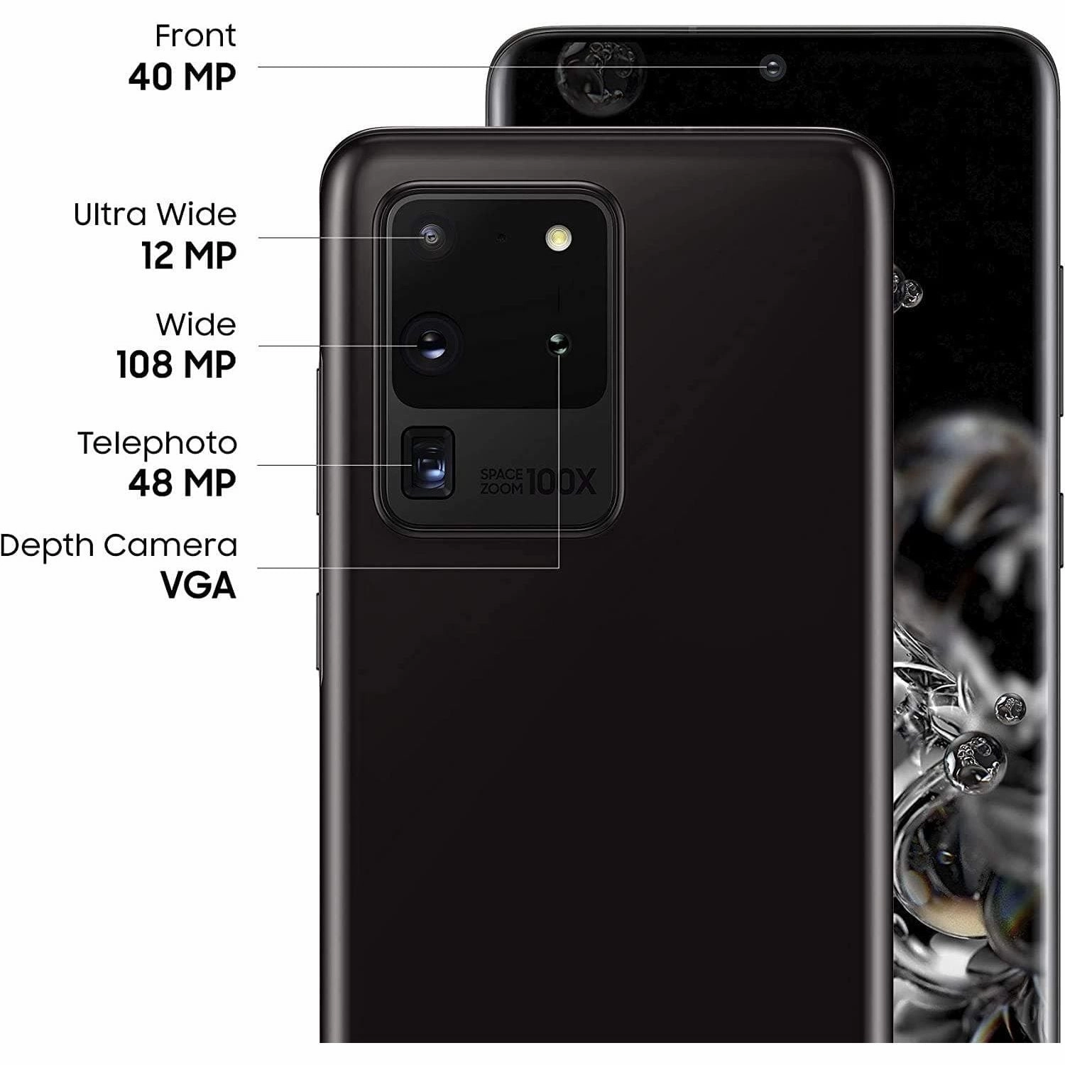 Samsung Galaxy S20 Ultra 5G - 128GB, Cosmic Black - Unlocked