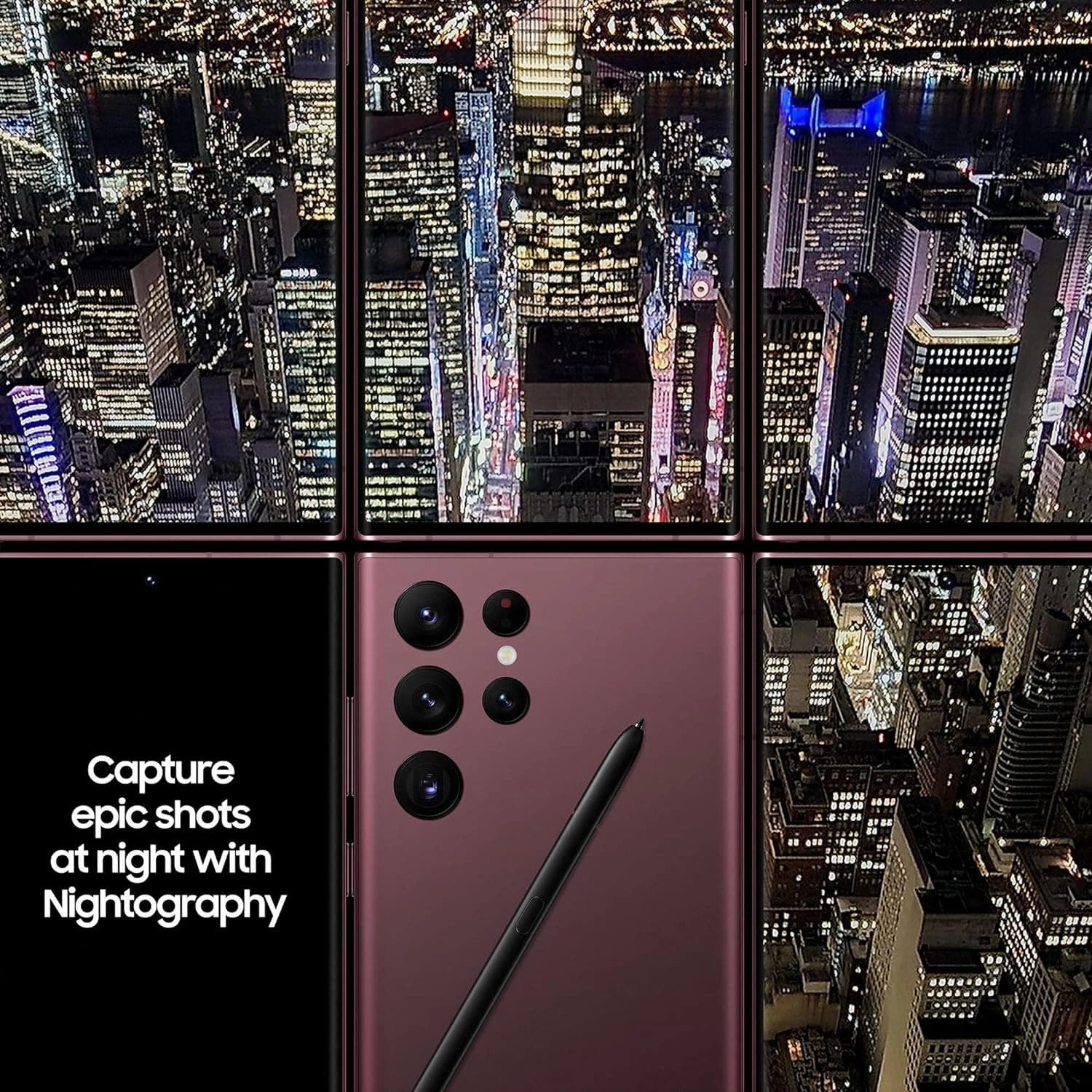 Samsung Galaxy S22 Ultra 5G  - 256GB - Burgundy - Unlocked - (SM-S908B/DS)