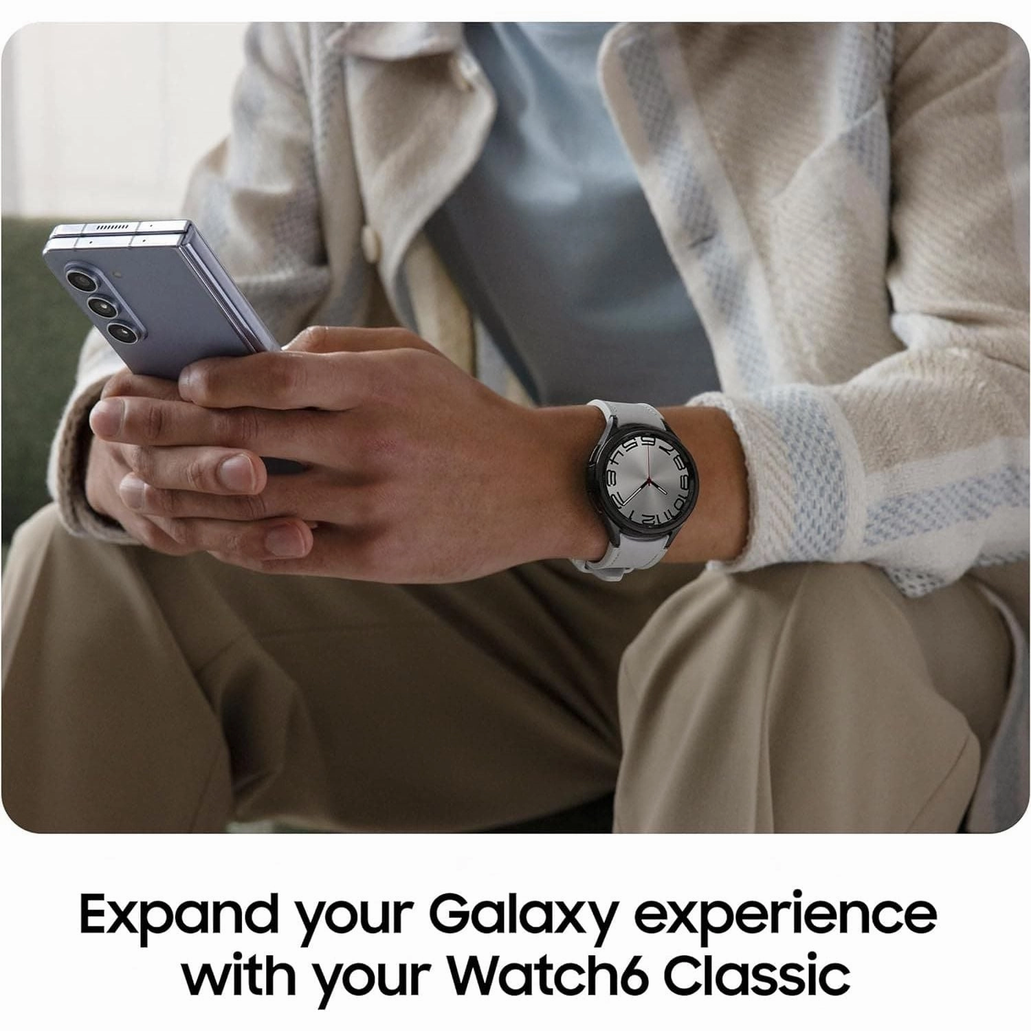 Samsung Galaxy Watch6 Classic 43mm - Bluetooth Smartwatch with Hybrid Eco-Leather Camel Band