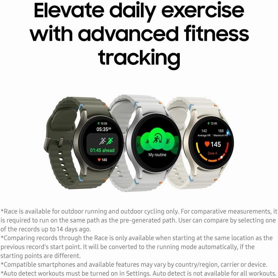 Samsung Galaxy Watch7 Cream with Galaxy AI, Smart Watch, Health Monitoring, Fitness Tracker, 40mm, LTE, 3 Year Manufacturer Extended Warranty (UK Version)