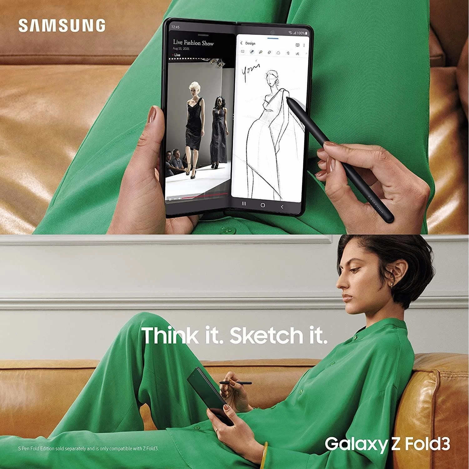 Samsung Galaxy Z Fold3 5G 256GB Black SIM-Free Unlocked Android Smartphone