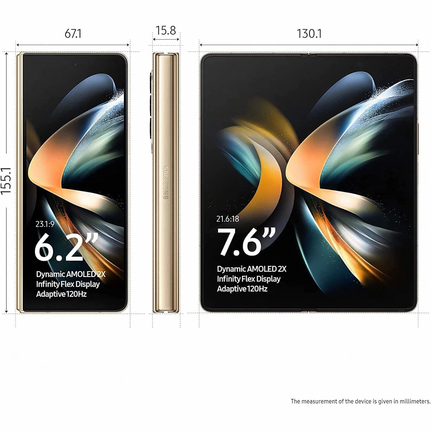 Samsung Galaxy Z Fold4 5G 512GB Beige Sim-Free Unlocked Mobile Phone
