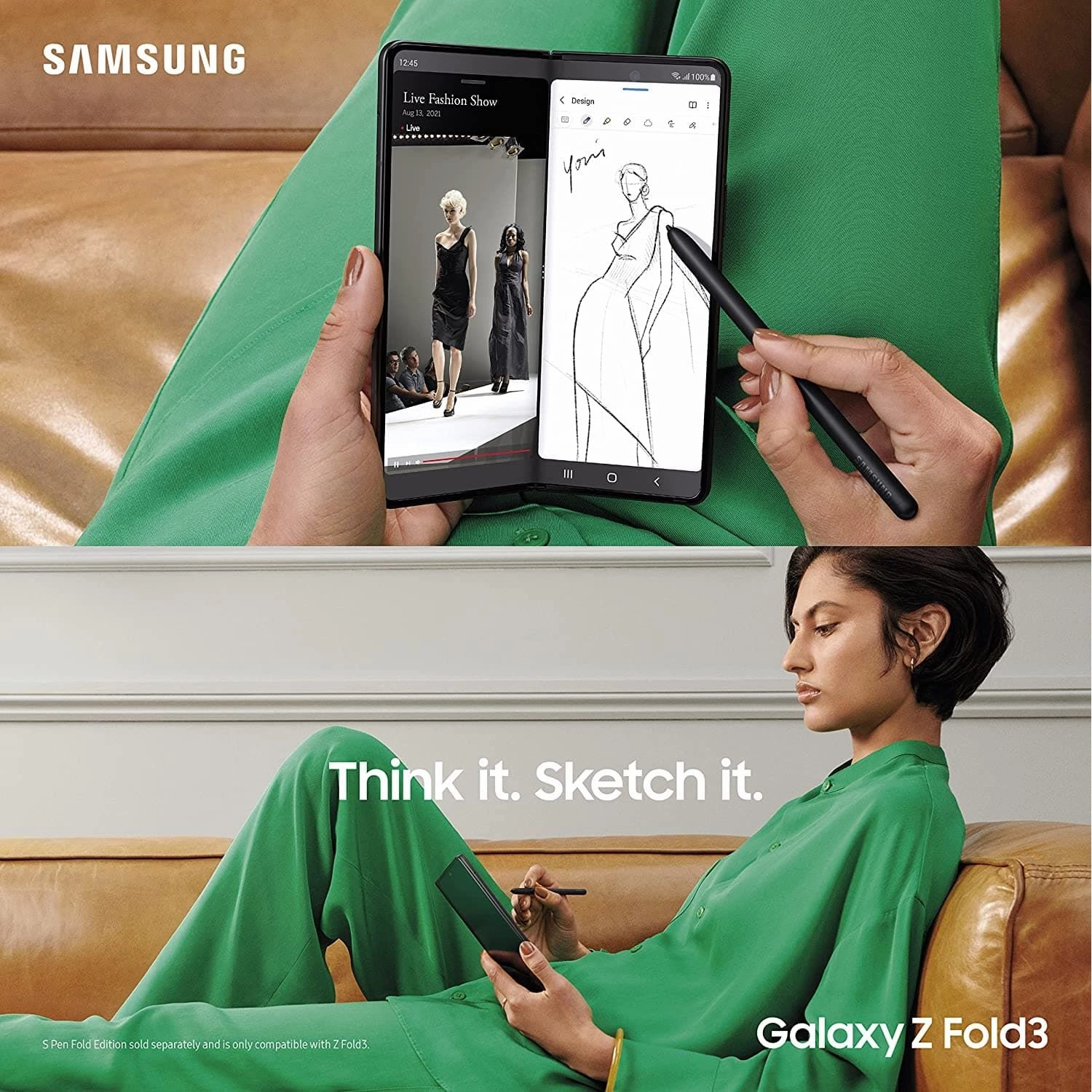 Samsung Galaxy Z Fold 3 5G 256GB Silver Sim-Free Unlocked Mobile Phone