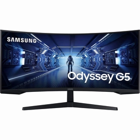 Samsung Odyssey G5 LC34G55TWWRXXU 34" 1000R Curved Gaming Monitor - 165Hz, 1ms, 1440p WQHD, Freesync Premium, HDR10, HDMI, Displayport, Black desktop computers, gaming desktop pc, all in one desktop deals