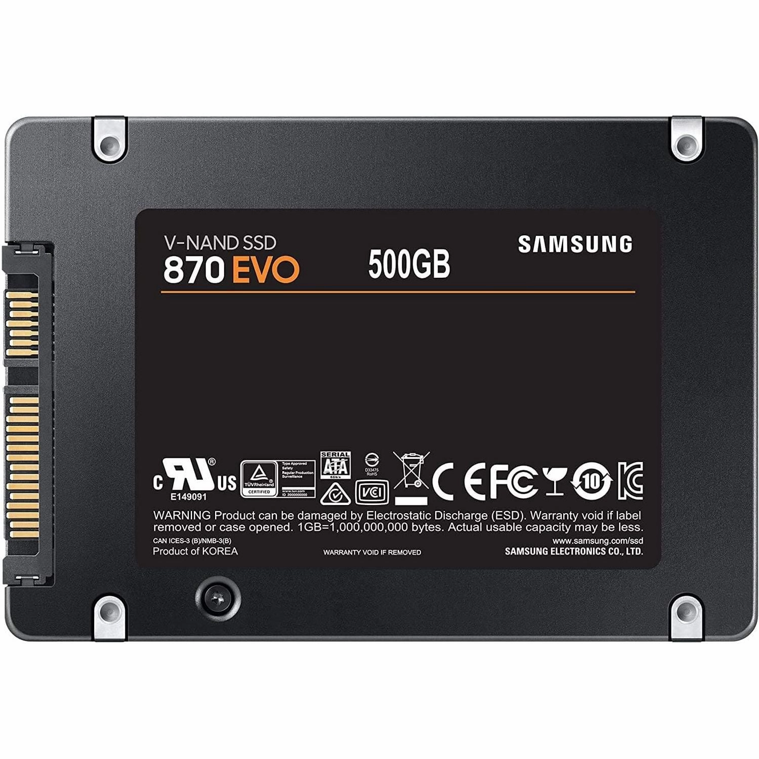 Samsung SSD 870 EVO, 500 GB, Form Factor 2.5, Intelligent Turbo Write, Magician 6 Software, Black