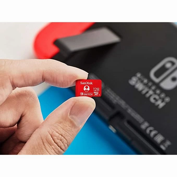 SanDisk 128GB microSDXC Card for Nintendo Switch  Licensed, 100MB/s, UHS-I, Class 10, U3  Red