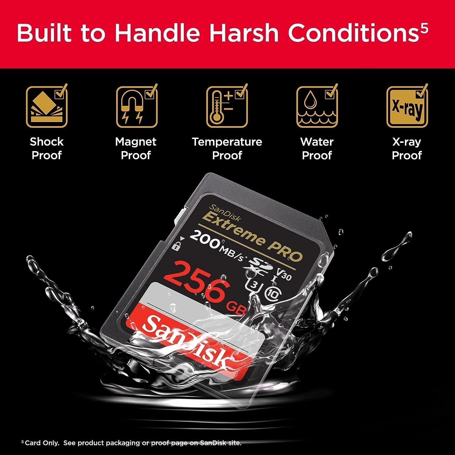 SanDisk Extreme PRO 256GB SDXC Card - UHS-I, Class 10, U3, V30, 200MB/s with RescuePRO Deluxe