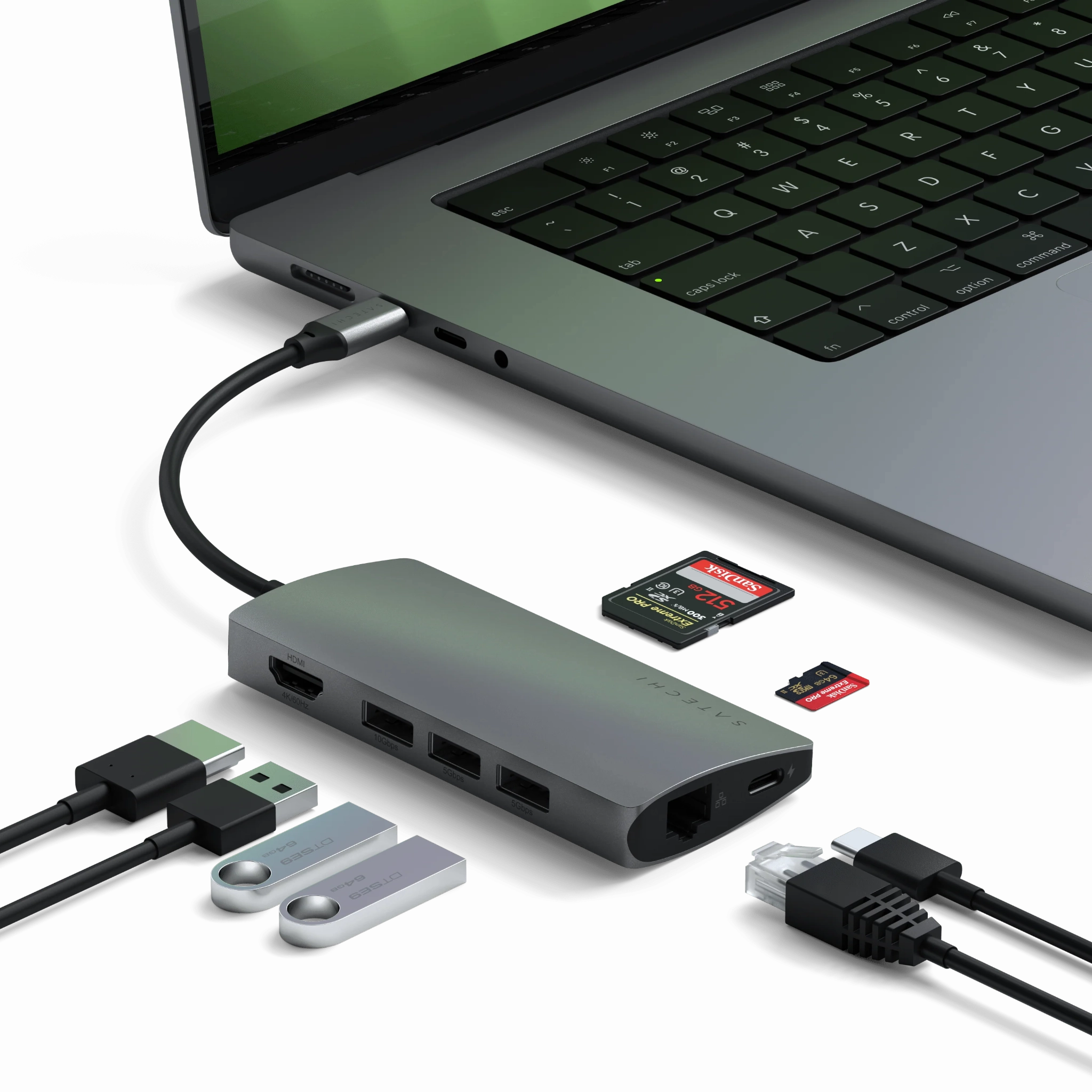 SATECHI Multiport Adapter 4K V2 6-port USB-C Connection Hub - Space Grey