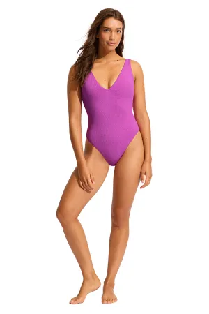 Sea Dive Deep V Neck 1Pce Violet