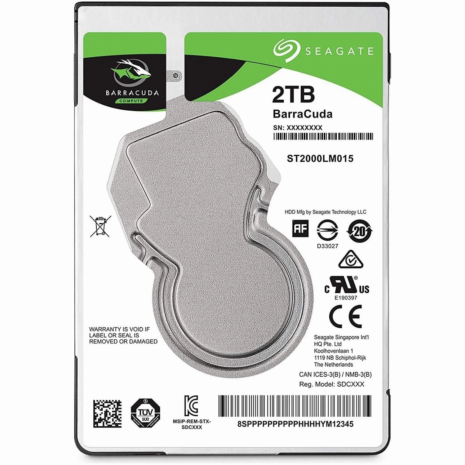 Seagate BarraCuda 2TB Internal Hard Drive HDD C 2.5 Inch SATA 6Gb/s 5400 RPM 128MB Cache for Computer Desktop PC - (ST2000LMZ15)