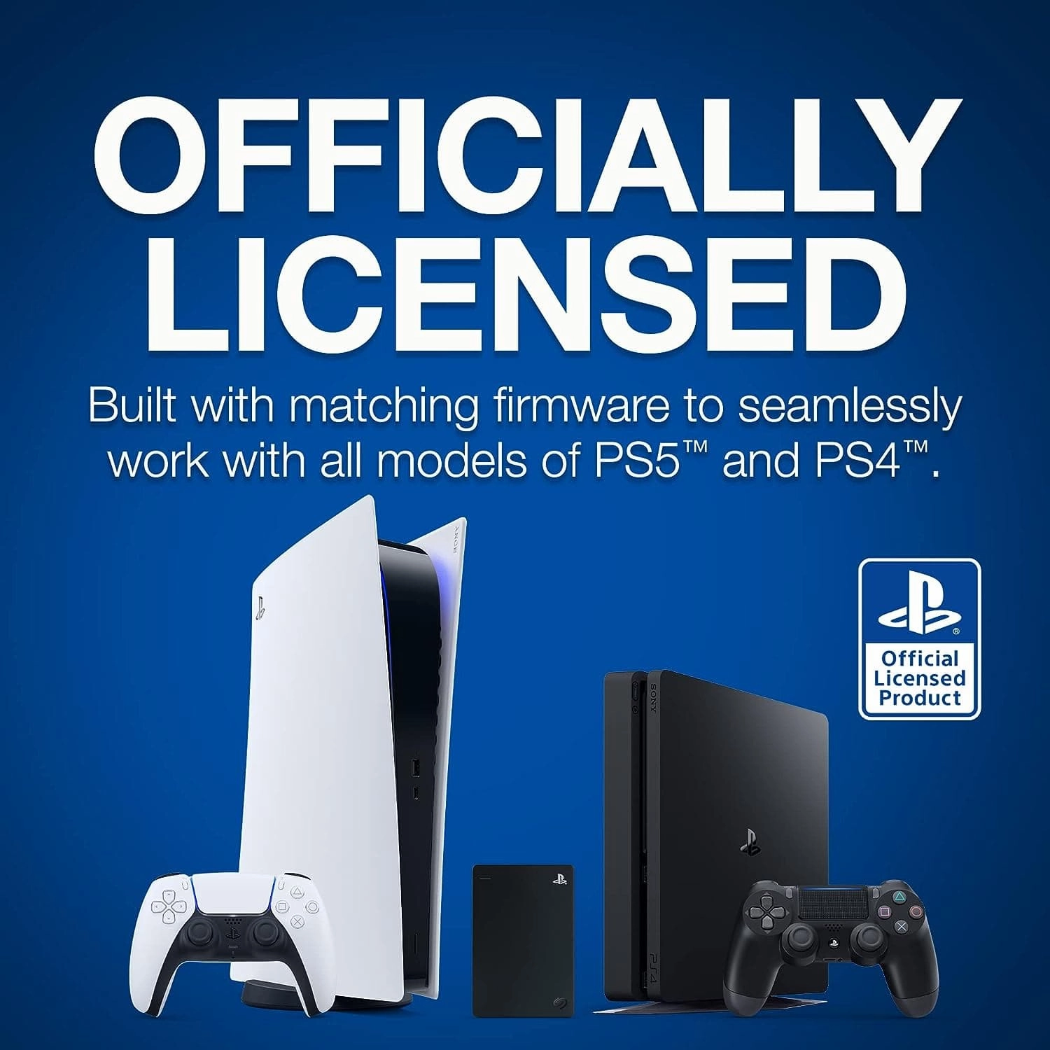 Seagate Licenced PlayStation Game drive for PS4 & PS5 - 2TB HDD Portable USB 3.0 - Black