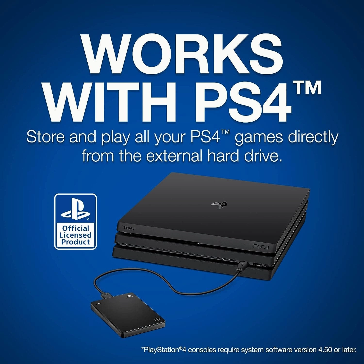 Seagate Licenced PlayStation Game drive for PS4 & PS5 - 2TB HDD Portable USB 3.0 - Black