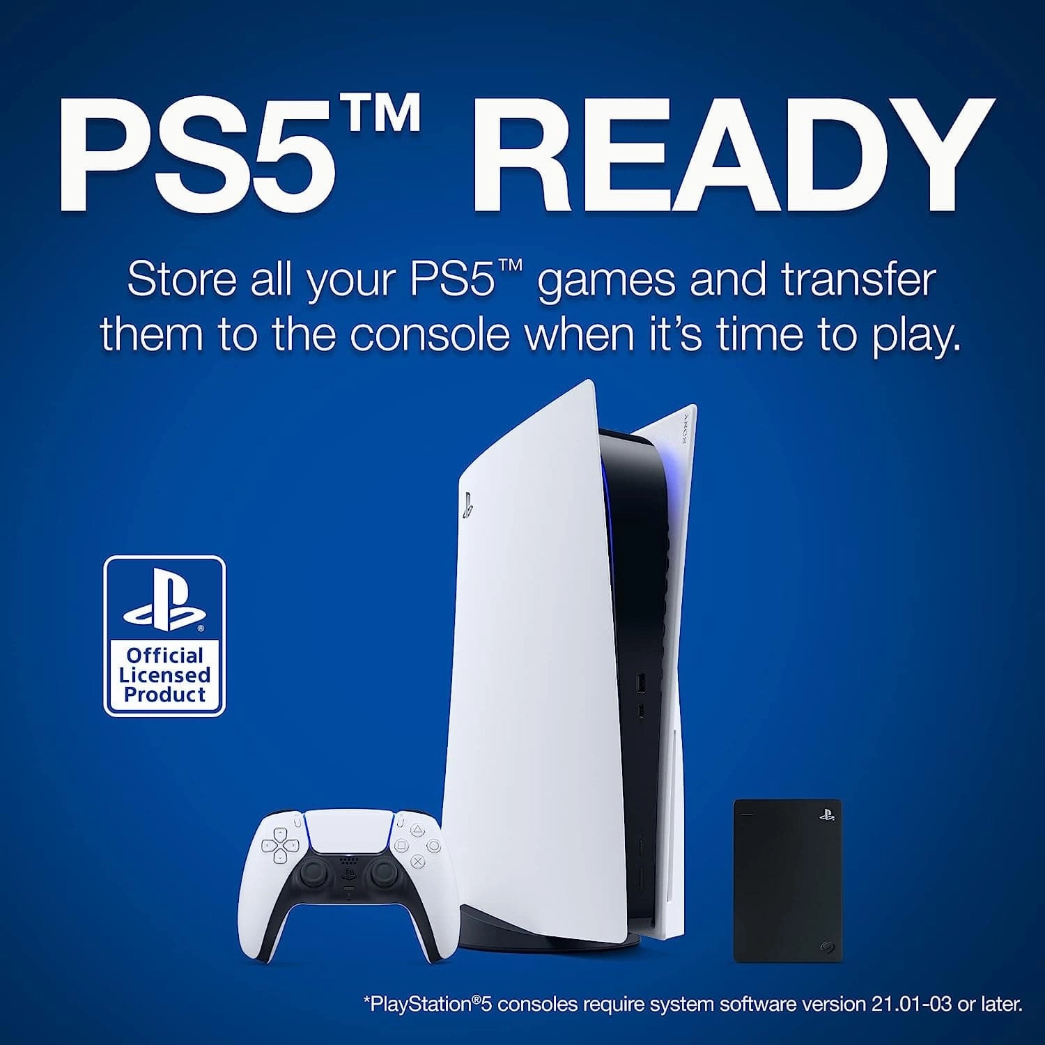 Seagate Licenced PlayStation Game drive for PS4 & PS5 - 2TB HDD Portable USB 3.0 - Black