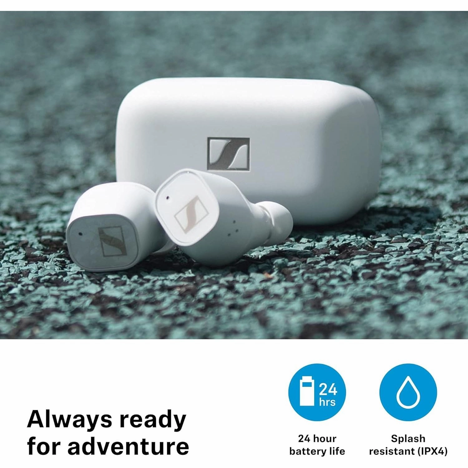 Sennheiser CX Plus True Wireless Earbuds - Bluetooth In-Ear, Active Noise Cancellation, Customizable Touch Controls, 24-Hour Battery, IPX4, White