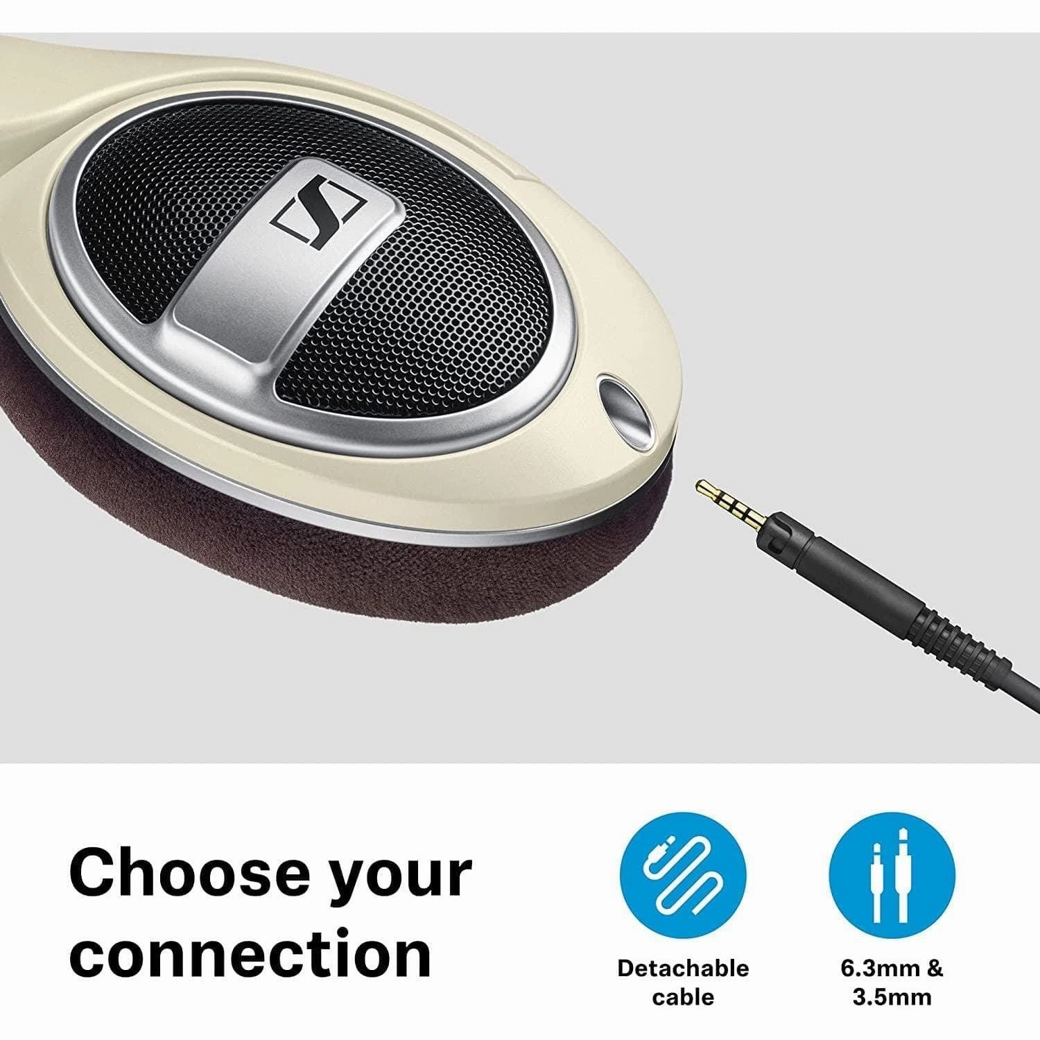 Sennheiser HD 599 Around-Ear Open Back Headphones - Ivory