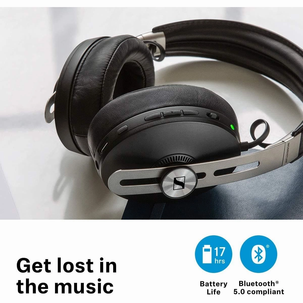 Sennheiser Momentum 3 Wireless Noise Cancelling Headphones with Alexa built-in, Auto On/Off, Smart Pause Functionality and Smart Control App, Black