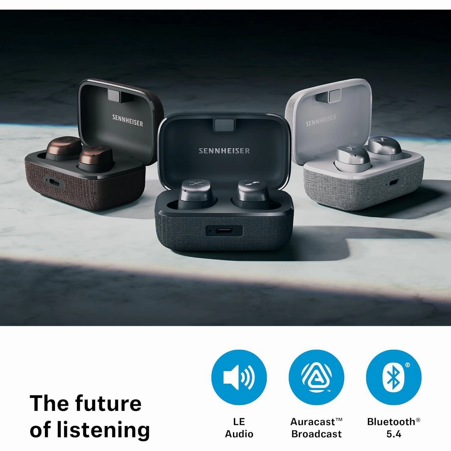 Sennheiser MOMENTUM True Wireless 4 Earbuds - Bluetooth 5.4, Crystal-Clear Sound, Adaptive ANC, 30-Hour Battery, Comfortable Design, Black Copper