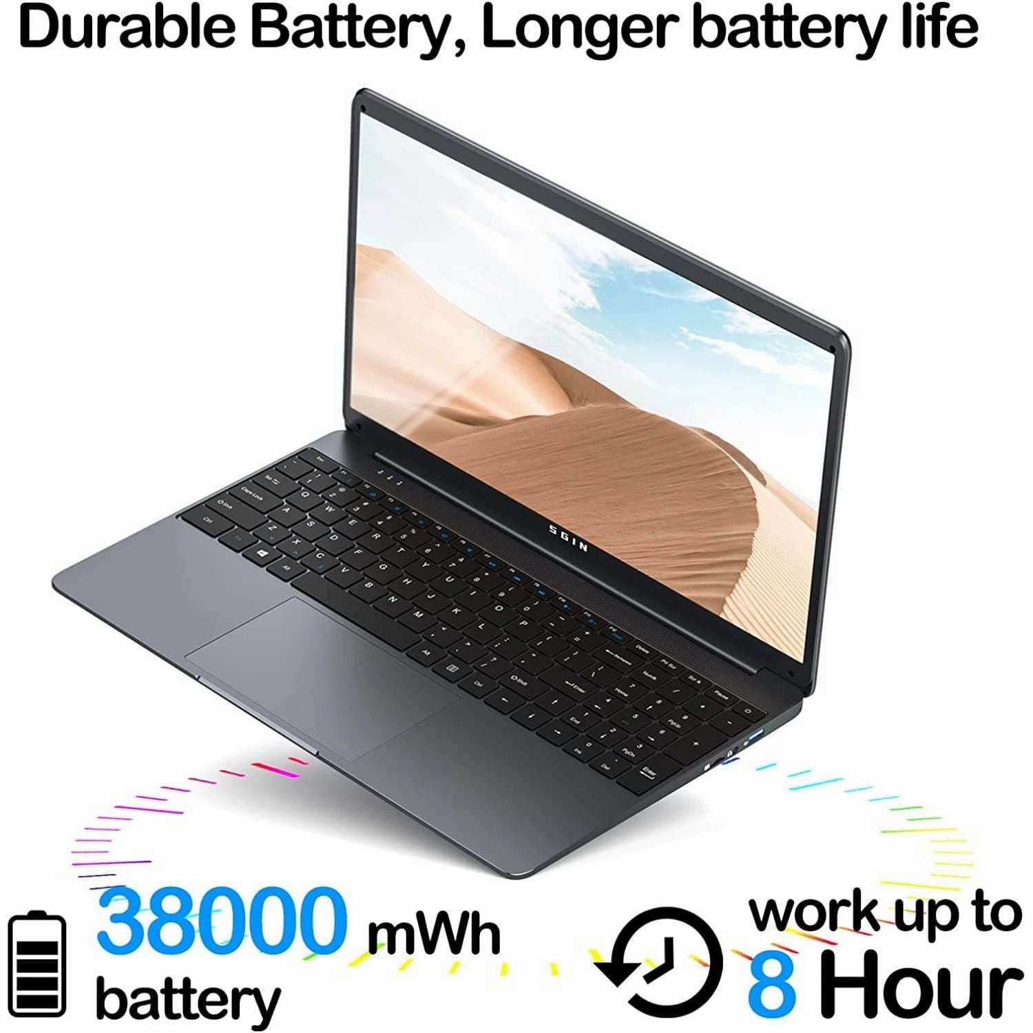 SGIN Laptop 15.6-inch 12GB DDR4 512GB ROM SSD, Windows 11, Up to 2.8Ghz, Intel Celeron N4500, Full HD 1920x1080 IPS Display with Laptop Computer