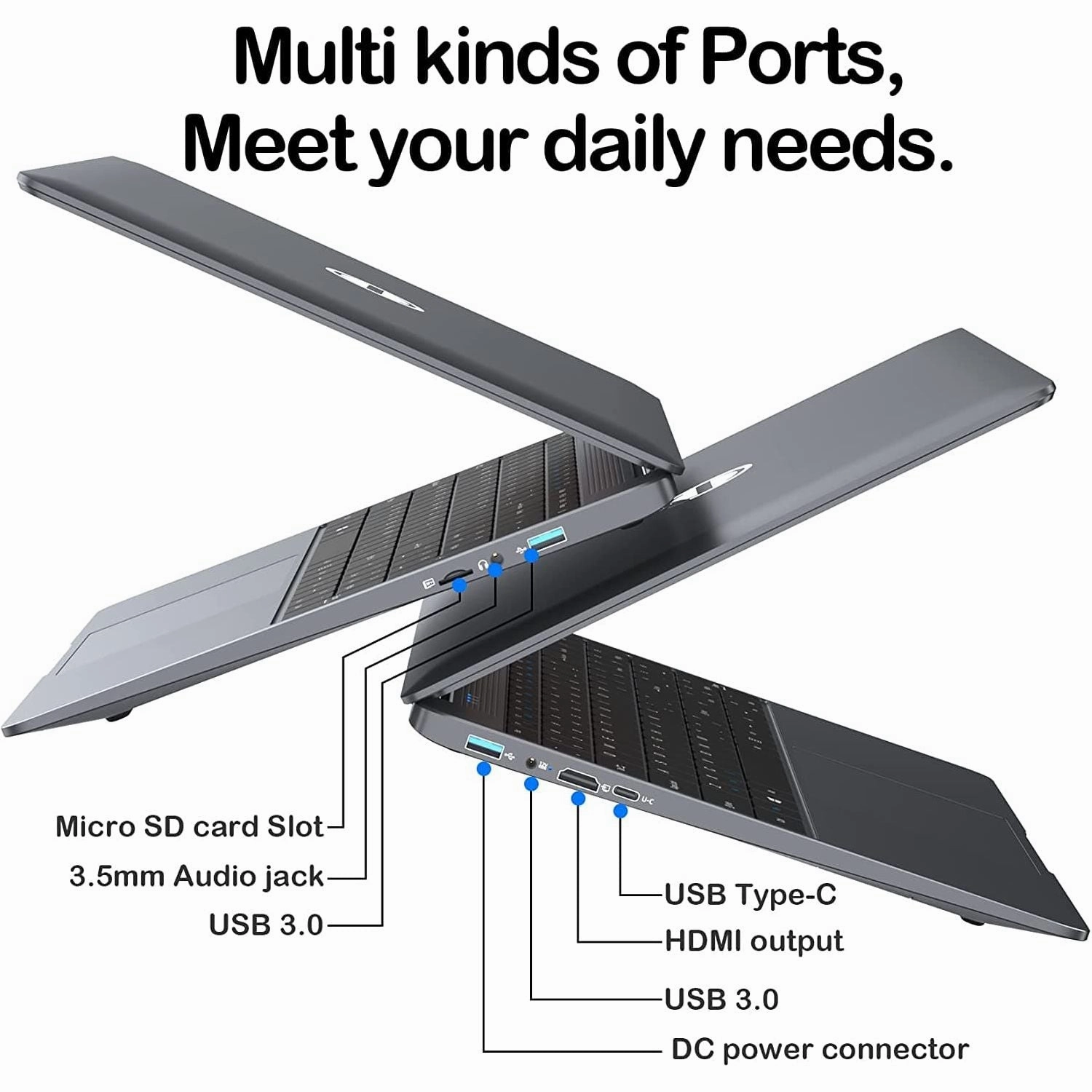 SGIN Laptop 15.6-inch 12GB DDR4 512GB ROM SSD, Windows 11, Up to 2.8Ghz, Intel Celeron N4500, Full HD 1920x1080 IPS Display with Laptop Computer