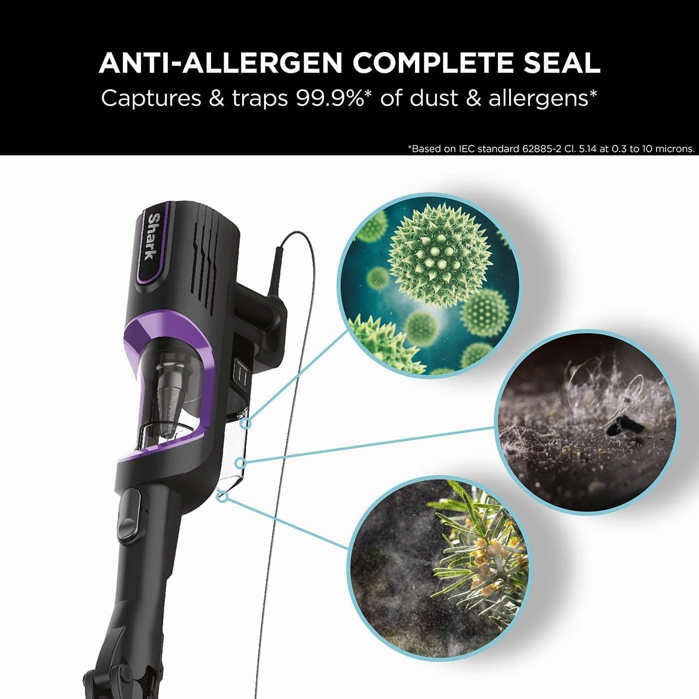 Shark Corded Stick Vacuum Cleaner [HZ500UK] Anti Hair Wrap, Purple