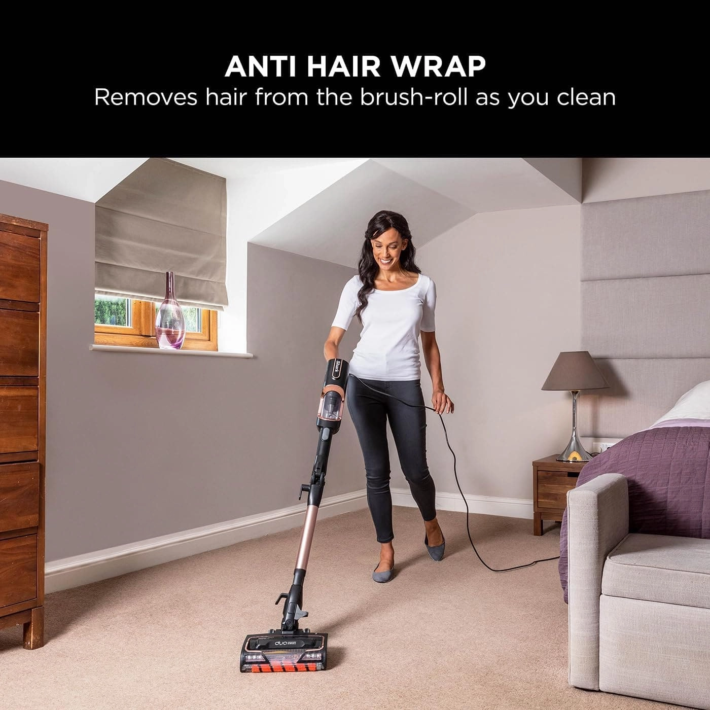 Shark Corded Stick Vacuum Cleaner [HZ500UKT] Pet Model, Anti Hair Wrap, Flexology, Rose Gold