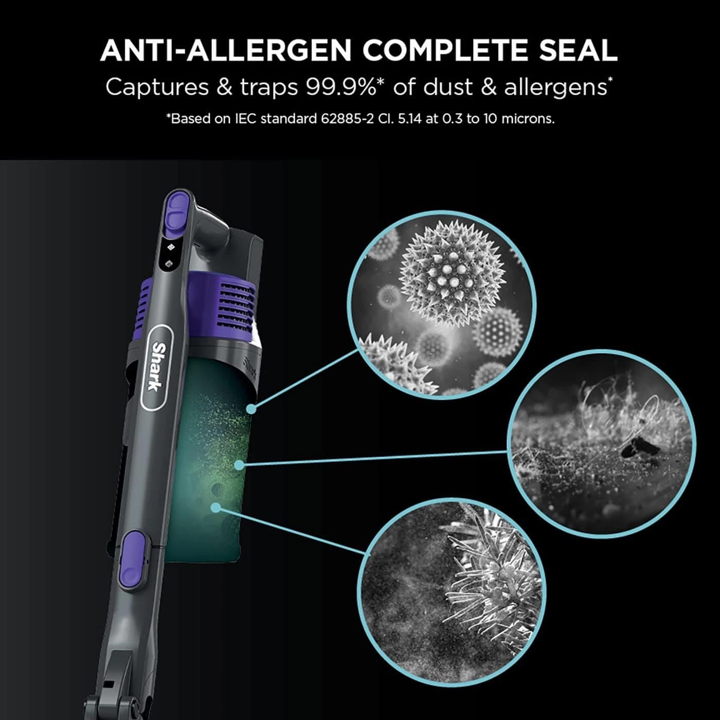 Shark Cordless Stick Vacuum Cleaner with Anti Hair Wrap, Up to 40 mins run-time, Flexible Vacuum Cleaner with Pet Tool, Crevice Tool & Upholstery Tool, Purple