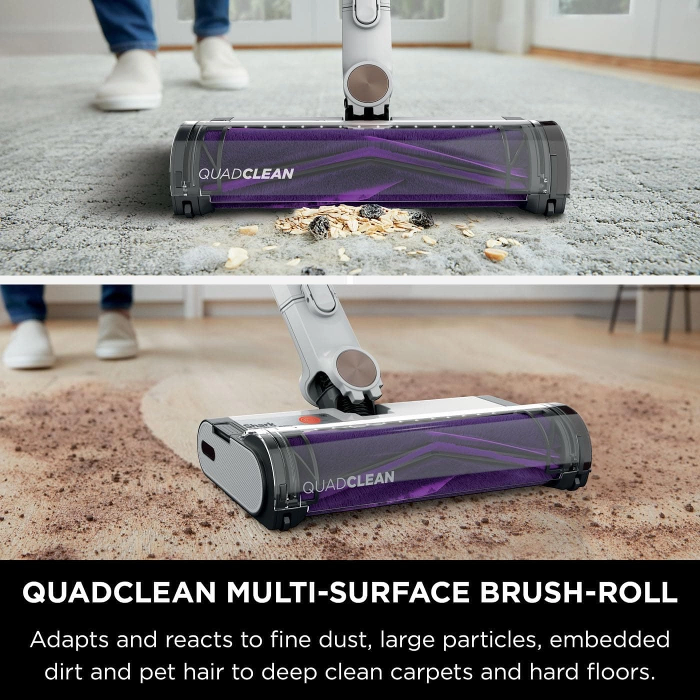 Shark Detect Pro Cordless Vacuum Cleaner, Ultra-Lightweight Anti Hair Wrap Vacuum Cleaner with Duster-Crevice Tool, Powerful Suction, 60 Mins Run-Time (Removable Battery), White/Grey IW1511UK