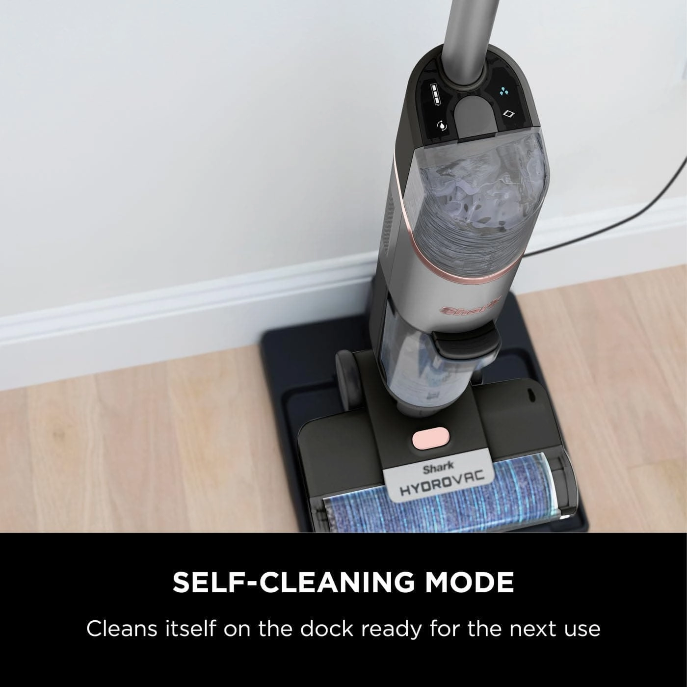 Shark HydroVac Cordless Hard Floor Cleaner with Antimicrobial Brush-Roll & Odour-Neutralising Multi-Surface Solution, Self-Cleaning, Vacuums & Mops Wet & Dry Messes, Grey WD210UK