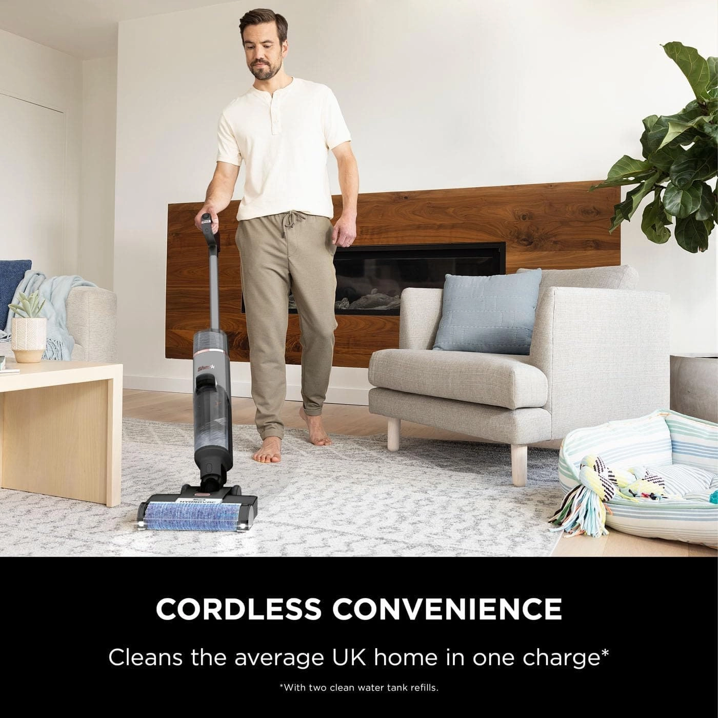 Shark HydroVac Cordless Hard Floor Cleaner with Antimicrobial Brush-Roll & Odour-Neutralising Multi-Surface Solution, Self-Cleaning, Vacuums & Mops Wet & Dry Messes, Grey WD210UK