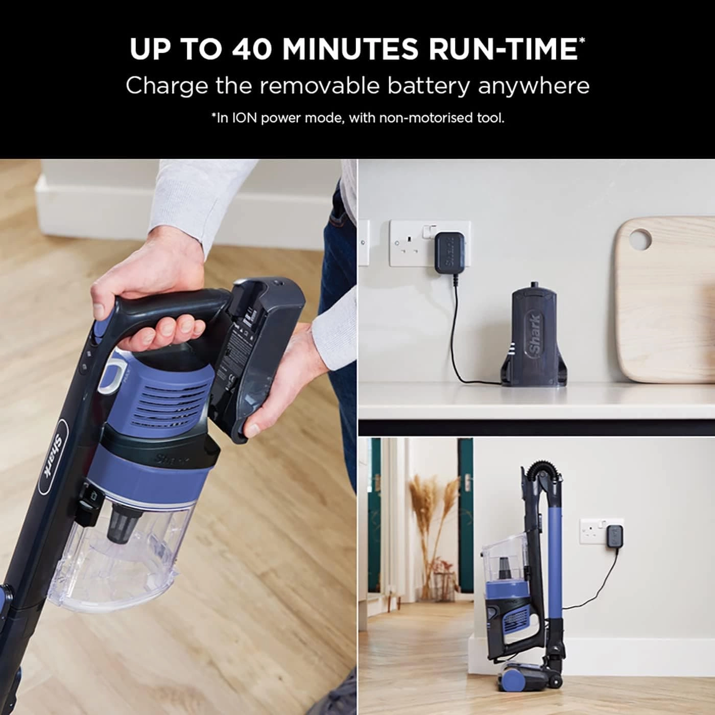 Shark IZ202UK Anti Hair Wrap Blue Cordless Vacuum Cleaner