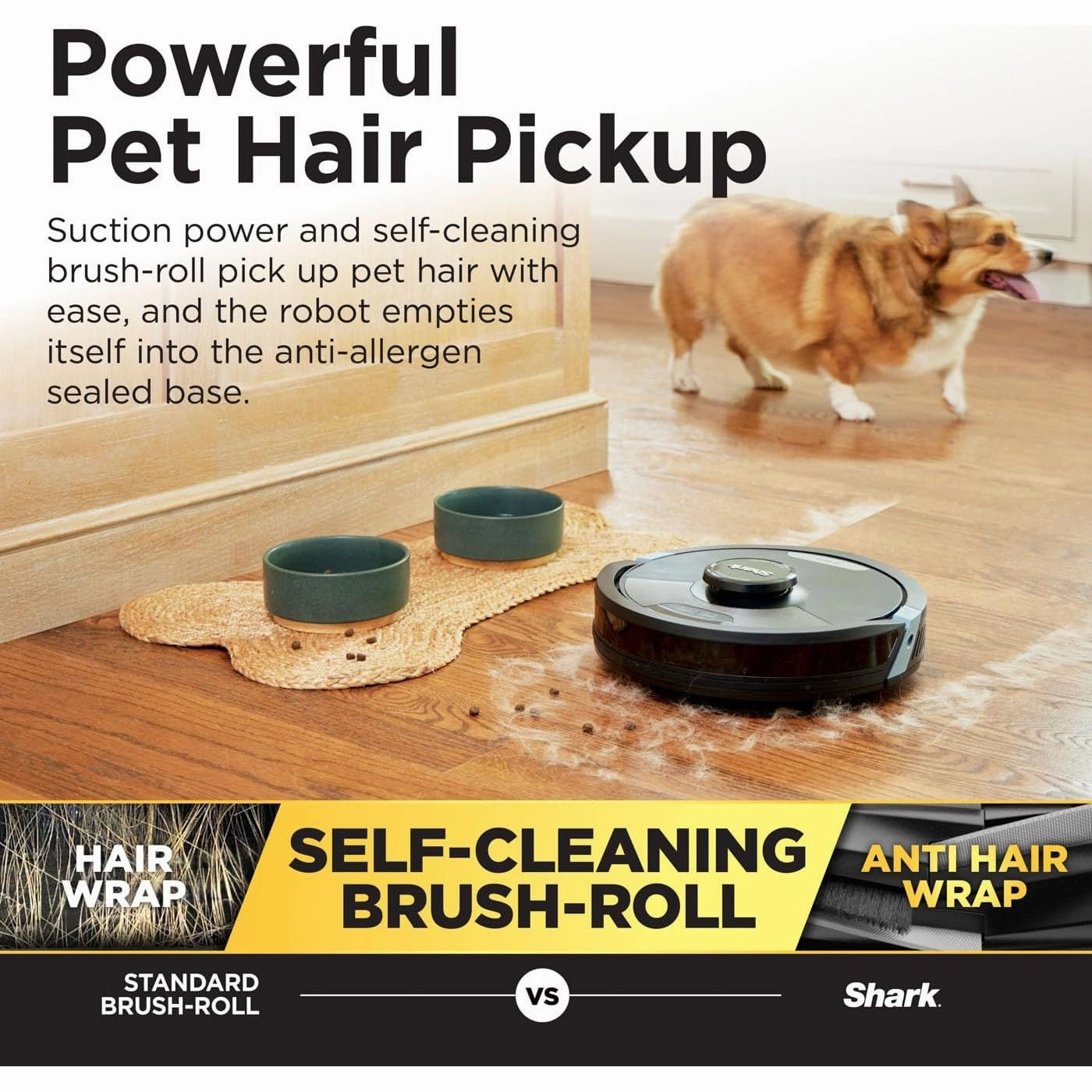 Shark Matrix Plus 2-in-1 Self-Empty Robot Vacuum & Mop, LiDAR Mapping, for Carpets, Hard Floors, Pet Hair, Anti-Allergen, Self-Charging, WiFi/App/Alexa, Black